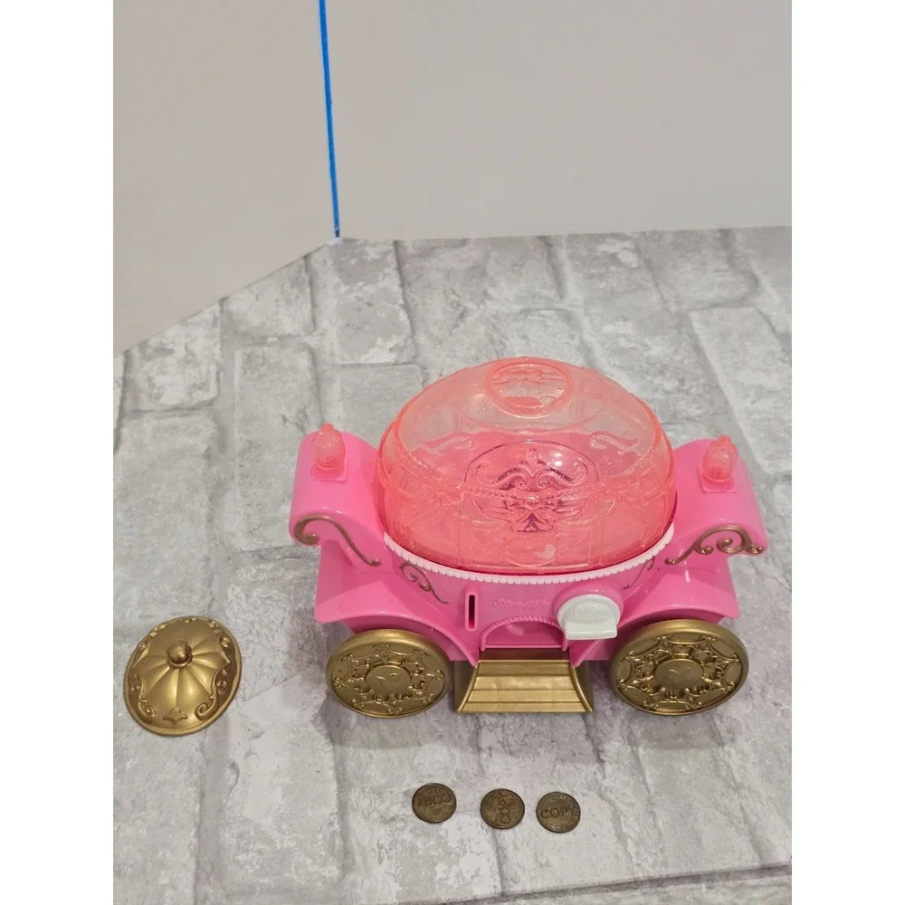 Squinkies Disney Celebration Princess Coach Dispenser 13 Figures 3 coins